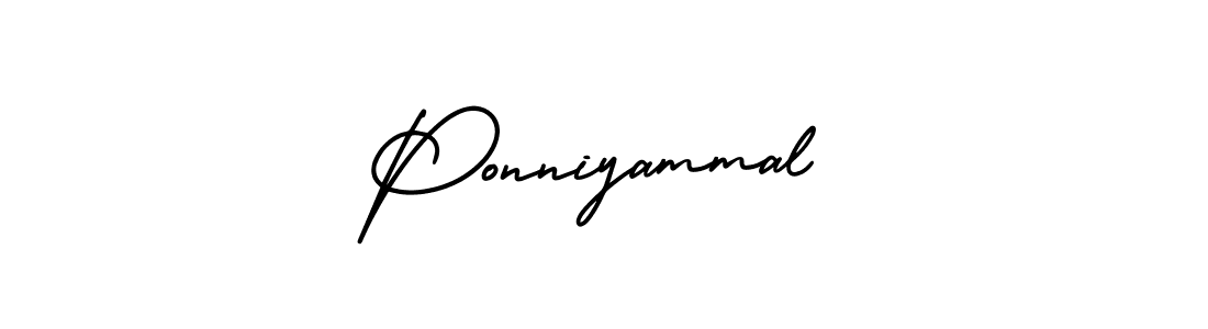 The best way (AmerikaSignatureDemo-Regular) to make a short signature is to pick only two or three words in your name. The name Ponniyammal include a total of six letters. For converting this name. Ponniyammal signature style 3 images and pictures png