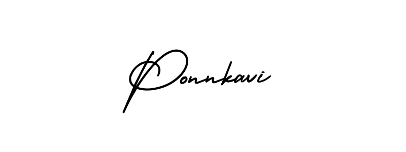 You should practise on your own different ways (AmerikaSignatureDemo-Regular) to write your name (Ponnkavi) in signature. don't let someone else do it for you. Ponnkavi signature style 3 images and pictures png