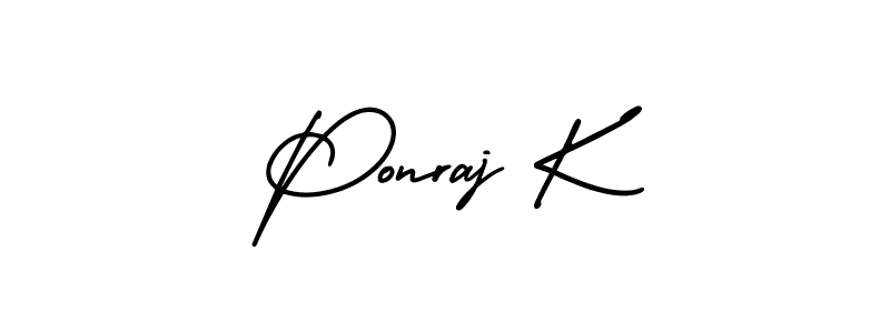 Similarly AmerikaSignatureDemo-Regular is the best handwritten signature design. Signature creator online .You can use it as an online autograph creator for name Ponraj K. Ponraj K signature style 3 images and pictures png