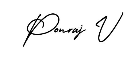 Make a beautiful signature design for name Ponraj V. With this signature (AmerikaSignatureDemo-Regular) style, you can create a handwritten signature for free. Ponraj V signature style 3 images and pictures png