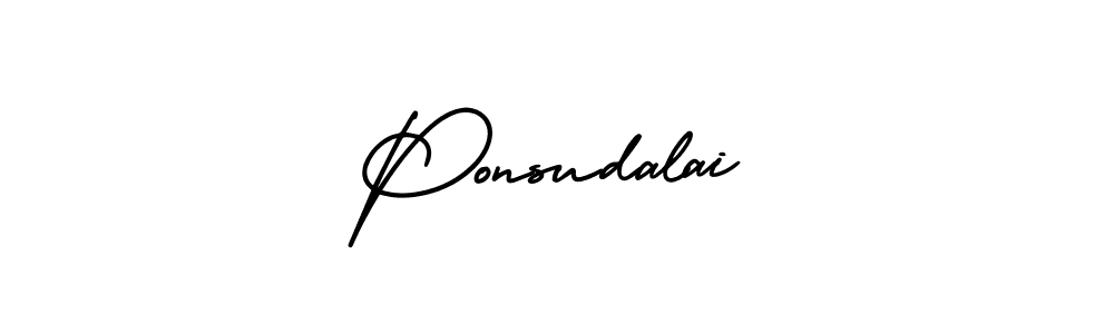 The best way (AmerikaSignatureDemo-Regular) to make a short signature is to pick only two or three words in your name. The name Ponsudalai include a total of six letters. For converting this name. Ponsudalai signature style 3 images and pictures png