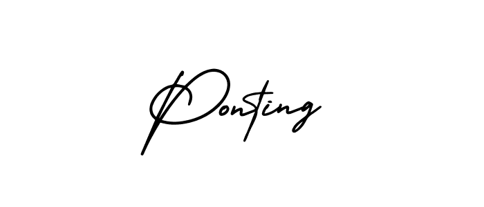 It looks lik you need a new signature style for name Ponting. Design unique handwritten (AmerikaSignatureDemo-Regular) signature with our free signature maker in just a few clicks. Ponting signature style 3 images and pictures png