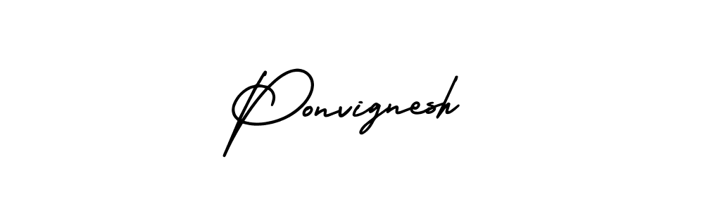 Design your own signature with our free online signature maker. With this signature software, you can create a handwritten (AmerikaSignatureDemo-Regular) signature for name Ponvignesh. Ponvignesh signature style 3 images and pictures png