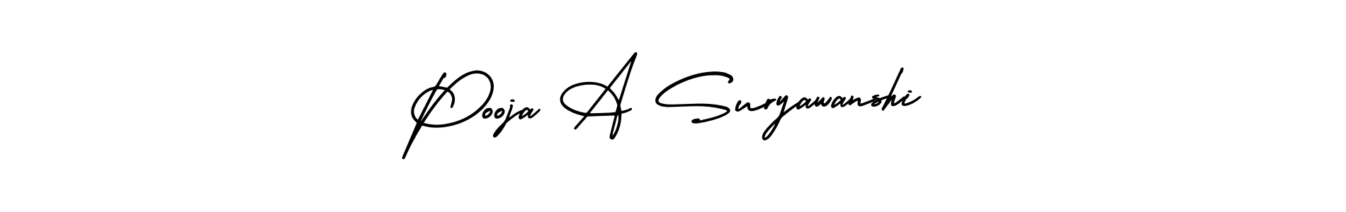 The best way (AmerikaSignatureDemo-Regular) to make a short signature is to pick only two or three words in your name. The name Pooja A Suryawanshi include a total of six letters. For converting this name. Pooja A Suryawanshi signature style 3 images and pictures png