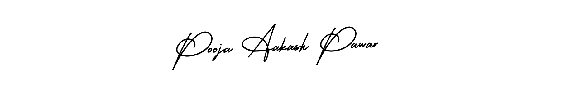 You should practise on your own different ways (AmerikaSignatureDemo-Regular) to write your name (Pooja Aakash Pawar) in signature. don't let someone else do it for you. Pooja Aakash Pawar signature style 3 images and pictures png