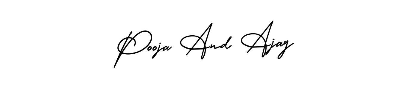 Similarly AmerikaSignatureDemo-Regular is the best handwritten signature design. Signature creator online .You can use it as an online autograph creator for name Pooja And Ajay. Pooja And Ajay signature style 3 images and pictures png