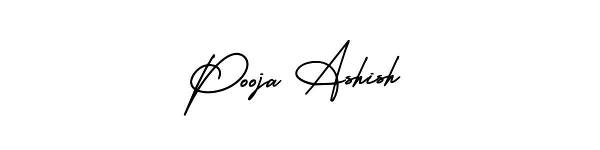 Pooja Ashish stylish signature style. Best Handwritten Sign (AmerikaSignatureDemo-Regular) for my name. Handwritten Signature Collection Ideas for my name Pooja Ashish. Pooja Ashish signature style 3 images and pictures png