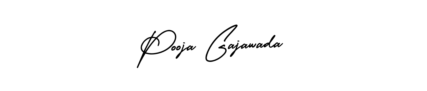The best way (AmerikaSignatureDemo-Regular) to make a short signature is to pick only two or three words in your name. The name Pooja Gajawada include a total of six letters. For converting this name. Pooja Gajawada signature style 3 images and pictures png