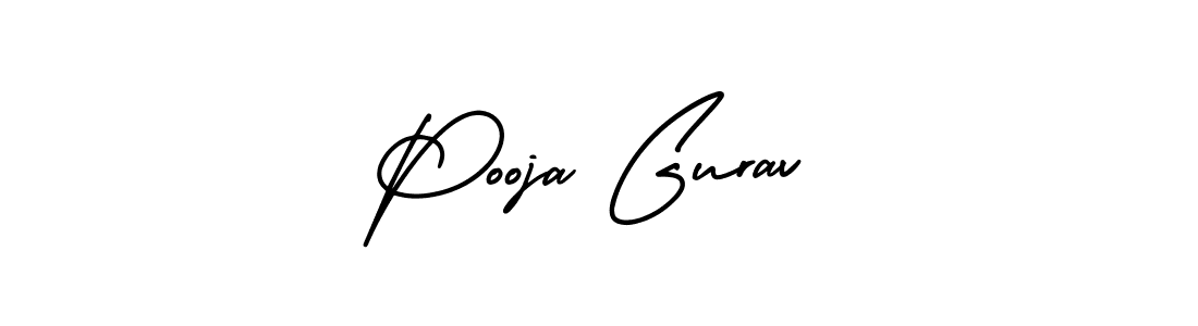 How to make Pooja Gurav name signature. Use AmerikaSignatureDemo-Regular style for creating short signs online. This is the latest handwritten sign. Pooja Gurav signature style 3 images and pictures png