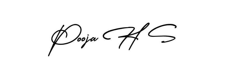 It looks lik you need a new signature style for name Pooja H S. Design unique handwritten (AmerikaSignatureDemo-Regular) signature with our free signature maker in just a few clicks. Pooja H S signature style 3 images and pictures png