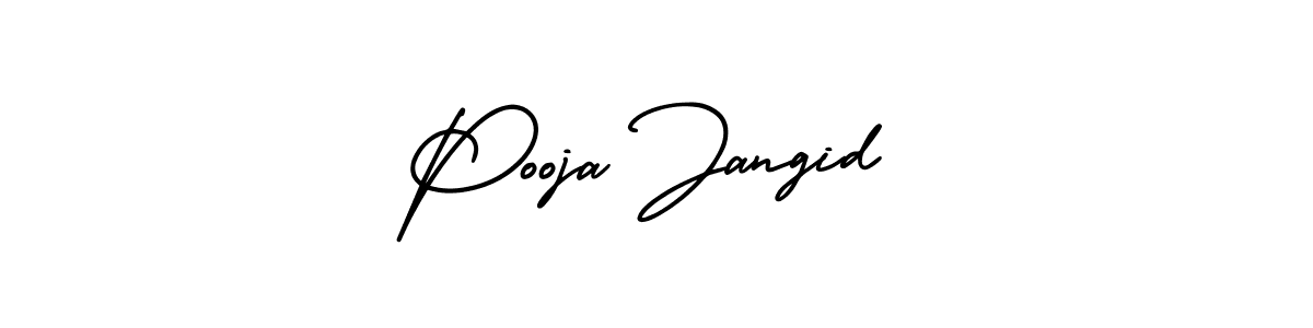 How to make Pooja Jangid name signature. Use AmerikaSignatureDemo-Regular style for creating short signs online. This is the latest handwritten sign. Pooja Jangid signature style 3 images and pictures png