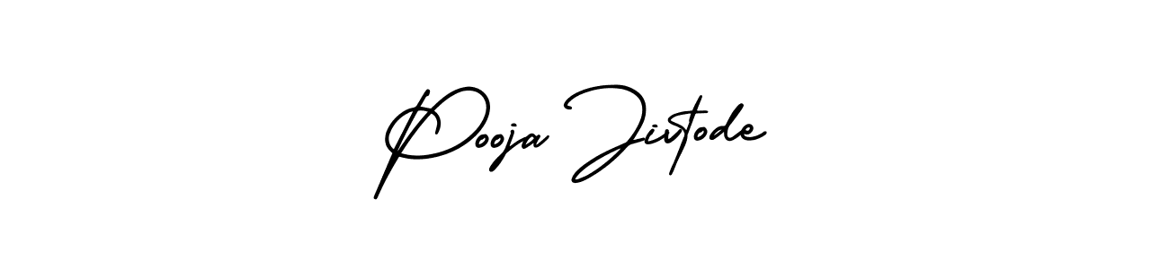 The best way (AmerikaSignatureDemo-Regular) to make a short signature is to pick only two or three words in your name. The name Pooja Jivtode include a total of six letters. For converting this name. Pooja Jivtode signature style 3 images and pictures png