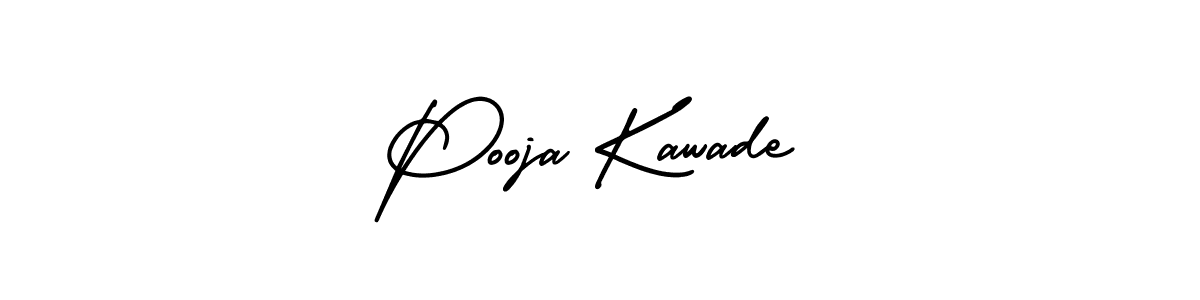 You should practise on your own different ways (AmerikaSignatureDemo-Regular) to write your name (Pooja Kawade) in signature. don't let someone else do it for you. Pooja Kawade signature style 3 images and pictures png