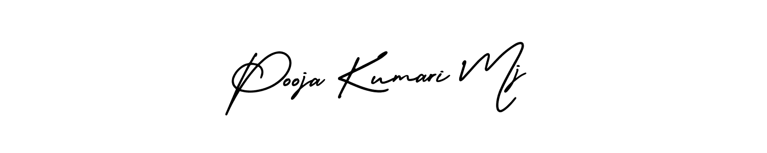 How to make Pooja Kumari Mj name signature. Use AmerikaSignatureDemo-Regular style for creating short signs online. This is the latest handwritten sign. Pooja Kumari Mj signature style 3 images and pictures png
