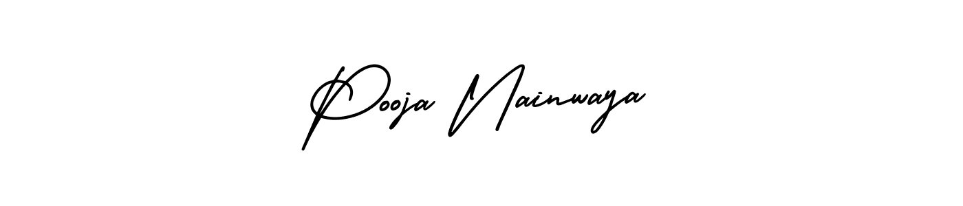 Make a short Pooja Nainwaya signature style. Manage your documents anywhere anytime using AmerikaSignatureDemo-Regular. Create and add eSignatures, submit forms, share and send files easily. Pooja Nainwaya signature style 3 images and pictures png