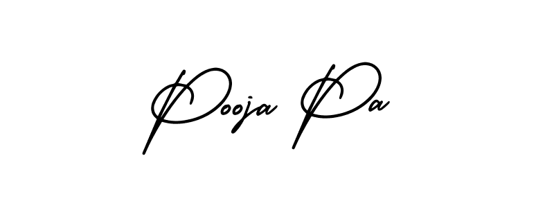 Pooja Pa stylish signature style. Best Handwritten Sign (AmerikaSignatureDemo-Regular) for my name. Handwritten Signature Collection Ideas for my name Pooja Pa. Pooja Pa signature style 3 images and pictures png