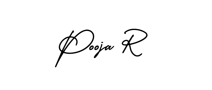 Create a beautiful signature design for name Pooja R. With this signature (AmerikaSignatureDemo-Regular) fonts, you can make a handwritten signature for free. Pooja R signature style 3 images and pictures png