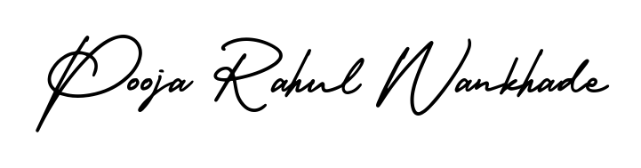 The AmerikaSignatureDemo-Regular font transforms the name Pooja Rahul Wankhade into an executive sign with sharp precision and distinguished character. Pooja Rahul Wankhade signature style 3 images and pictures png