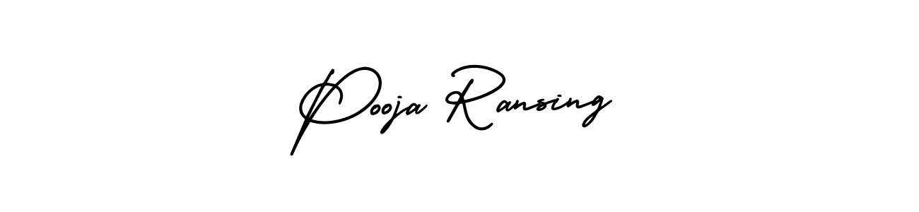 Make a beautiful signature design for name Pooja Ransing. With this signature (AmerikaSignatureDemo-Regular) style, you can create a handwritten signature for free. Pooja Ransing signature style 3 images and pictures png