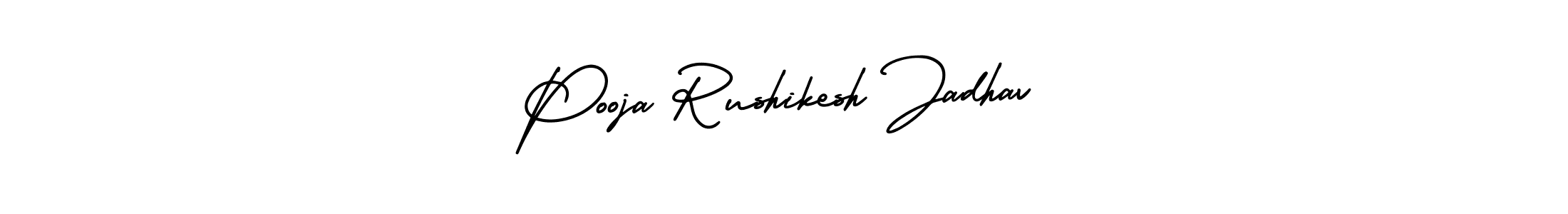 How to make Pooja Rushikesh Jadhav name signature. Use AmerikaSignatureDemo-Regular style for creating short signs online. This is the latest handwritten sign. Pooja Rushikesh Jadhav signature style 3 images and pictures png