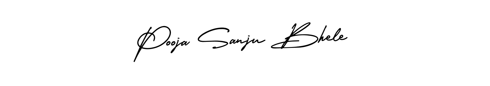 How to make Pooja Sanju Bhele name signature. Use AmerikaSignatureDemo-Regular style for creating short signs online. This is the latest handwritten sign. Pooja Sanju Bhele signature style 3 images and pictures png