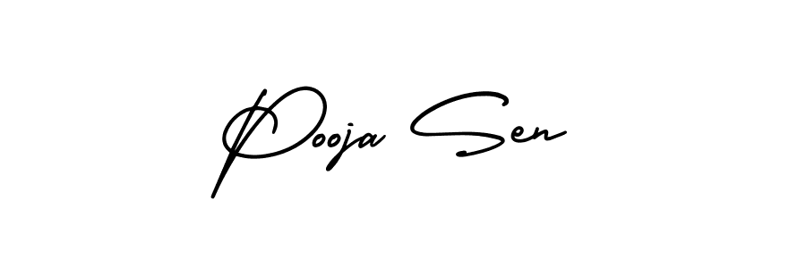 AmerikaSignatureDemo-Regular is a professional signature style that is perfect for those who want to add a touch of class to their signature. It is also a great choice for those who want to make their signature more unique. Get Pooja Sen name to fancy signature for free. Pooja Sen signature style 3 images and pictures png