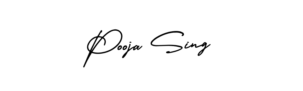 Pooja Sing stylish signature style. Best Handwritten Sign (AmerikaSignatureDemo-Regular) for my name. Handwritten Signature Collection Ideas for my name Pooja Sing. Pooja Sing signature style 3 images and pictures png