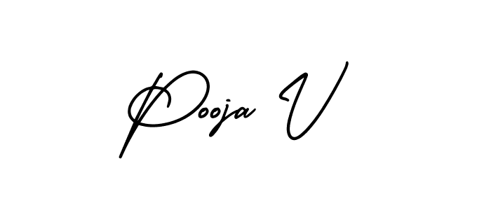 Create a beautiful signature design for name Pooja V. With this signature (AmerikaSignatureDemo-Regular) fonts, you can make a handwritten signature for free. Pooja V signature style 3 images and pictures png