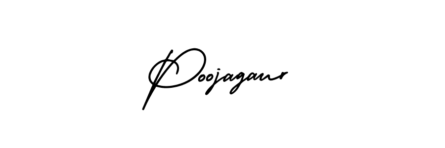 Make a beautiful signature design for name Poojagaur. With this signature (AmerikaSignatureDemo-Regular) style, you can create a handwritten signature for free. Poojagaur signature style 3 images and pictures png