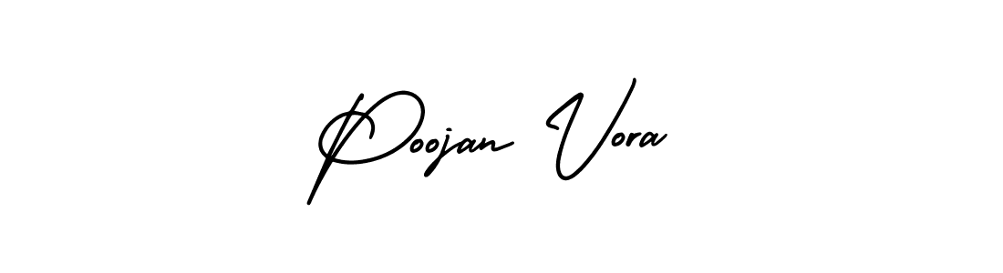 Create a beautiful signature design for name Poojan Vora. With this signature (AmerikaSignatureDemo-Regular) fonts, you can make a handwritten signature for free. Poojan Vora signature style 3 images and pictures png