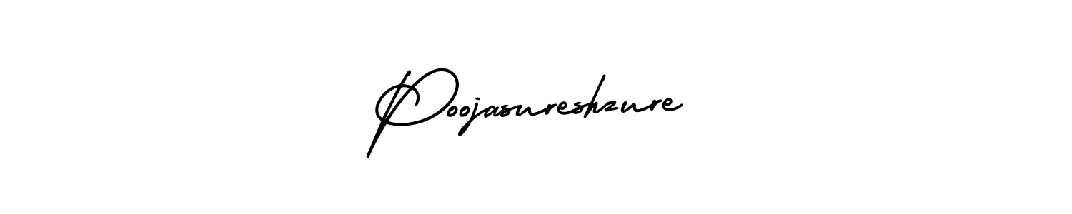 How to make Poojasureshzure name signature. Use AmerikaSignatureDemo-Regular style for creating short signs online. This is the latest handwritten sign. Poojasureshzure signature style 3 images and pictures png