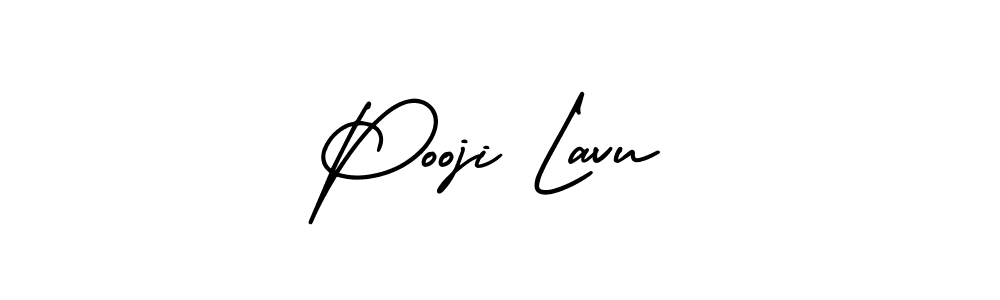 Make a beautiful signature design for name Pooji Lavu. With this signature (AmerikaSignatureDemo-Regular) style, you can create a handwritten signature for free. Pooji Lavu signature style 3 images and pictures png