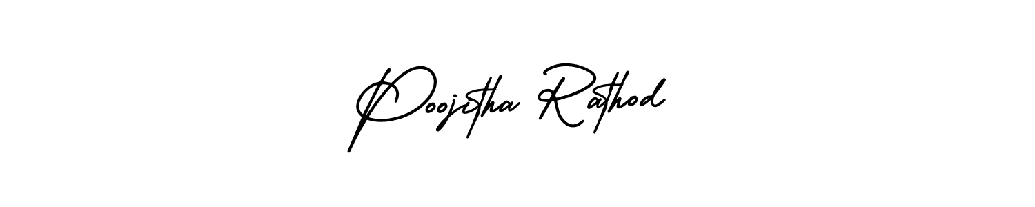 How to make Poojitha Rathod name signature. Use AmerikaSignatureDemo-Regular style for creating short signs online. This is the latest handwritten sign. Poojitha Rathod signature style 3 images and pictures png
