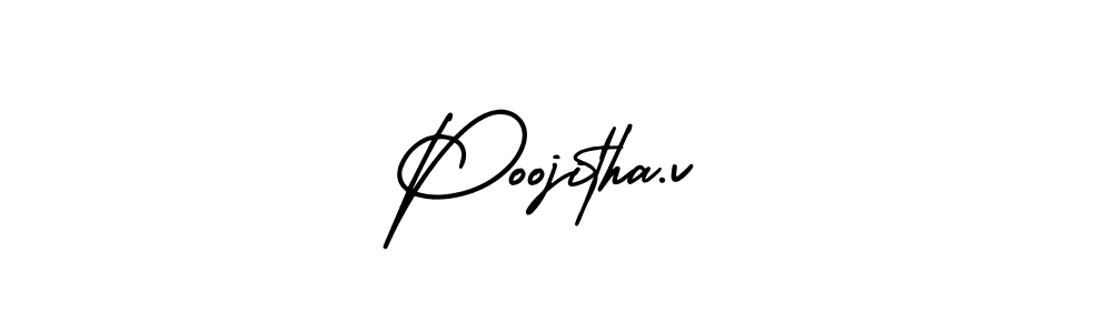 You can use this online signature creator to create a handwritten signature for the name Poojitha.v. This is the best online autograph maker. Poojitha.v signature style 3 images and pictures png