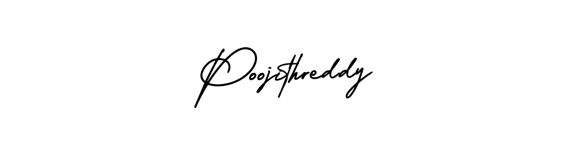 Similarly AmerikaSignatureDemo-Regular is the best handwritten signature design. Signature creator online .You can use it as an online autograph creator for name Poojithreddy. Poojithreddy signature style 3 images and pictures png