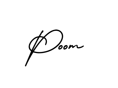 How to make Poom signature? AmerikaSignatureDemo-Regular is a professional autograph style. Create handwritten signature for Poom name. Poom signature style 3 images and pictures png