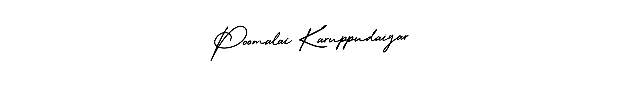 The best way (AmerikaSignatureDemo-Regular) to make a short signature is to pick only two or three words in your name. The name Poomalai Karuppudaiyar include a total of six letters. For converting this name. Poomalai Karuppudaiyar signature style 3 images and pictures png