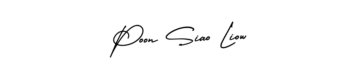 Use a signature maker to create a handwritten signature online. With this signature software, you can design (AmerikaSignatureDemo-Regular) your own signature for name Poon Siao Liow. Poon Siao Liow signature style 3 images and pictures png