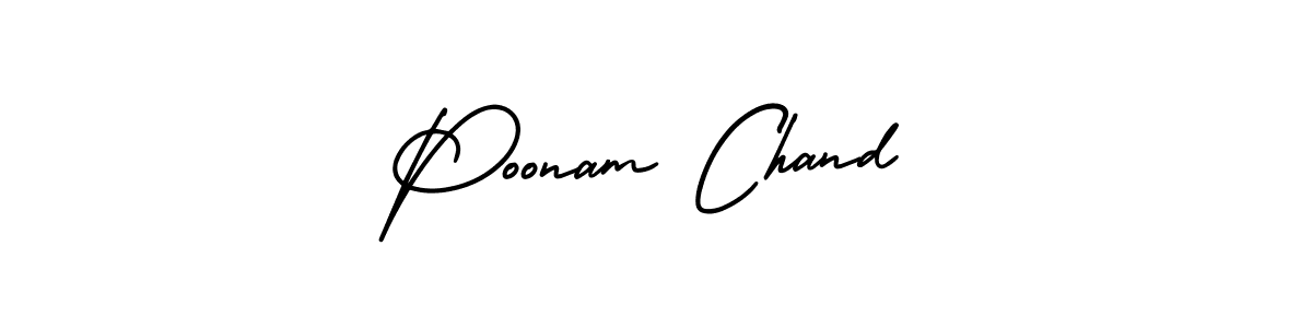 The best way (AmerikaSignatureDemo-Regular) to make a short signature is to pick only two or three words in your name. The name Poonam Chand include a total of six letters. For converting this name. Poonam Chand signature style 3 images and pictures png