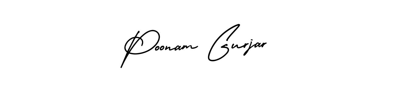How to make Poonam Gurjar name signature. Use AmerikaSignatureDemo-Regular style for creating short signs online. This is the latest handwritten sign. Poonam Gurjar signature style 3 images and pictures png
