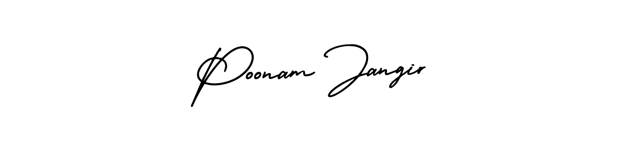 How to Draw Poonam Jangir signature style? AmerikaSignatureDemo-Regular is a latest design signature styles for name Poonam Jangir. Poonam Jangir signature style 3 images and pictures png