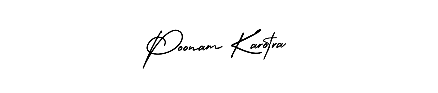 Make a beautiful signature design for name Poonam Karotra. With this signature (AmerikaSignatureDemo-Regular) style, you can create a handwritten signature for free. Poonam Karotra signature style 3 images and pictures png