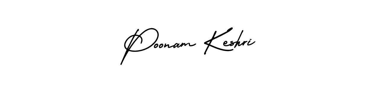 The best way (AmerikaSignatureDemo-Regular) to make a short signature is to pick only two or three words in your name. The name Poonam Keshri include a total of six letters. For converting this name. Poonam Keshri signature style 3 images and pictures png