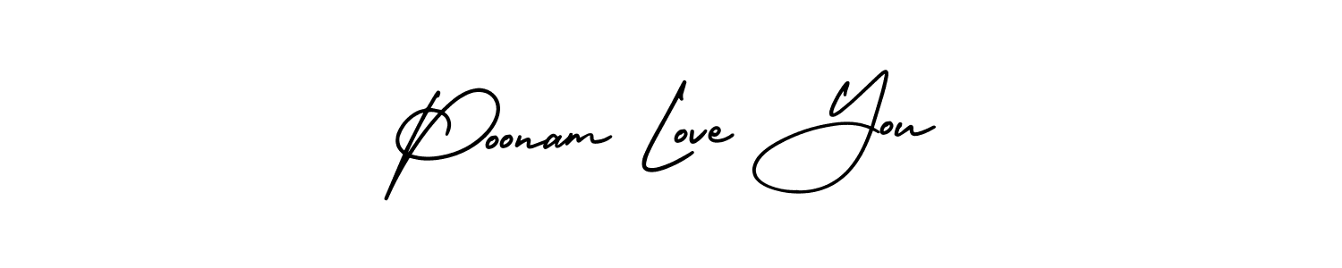 Create a beautiful signature design for name Poonam Love You. With this signature (AmerikaSignatureDemo-Regular) fonts, you can make a handwritten signature for free. Poonam Love You signature style 3 images and pictures png