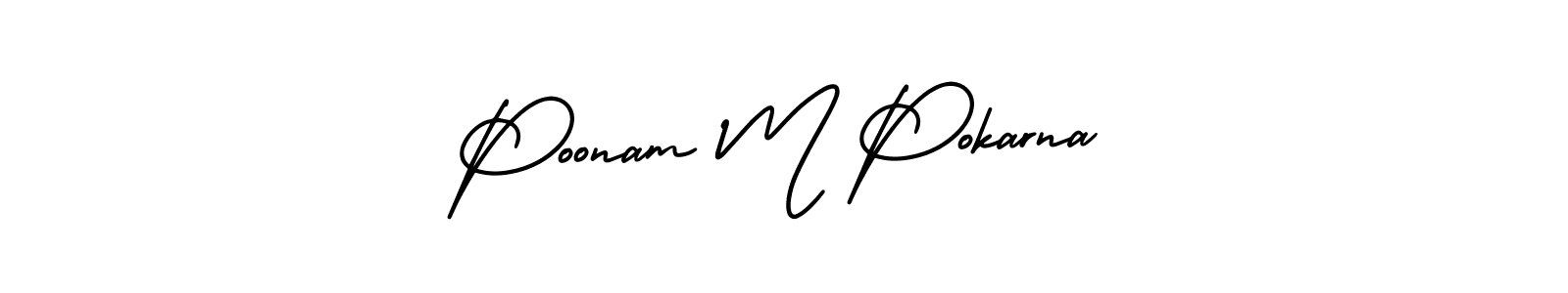 This is the best signature style for the Poonam M Pokarna name. Also you like these signature font (AmerikaSignatureDemo-Regular). Mix name signature. Poonam M Pokarna signature style 3 images and pictures png