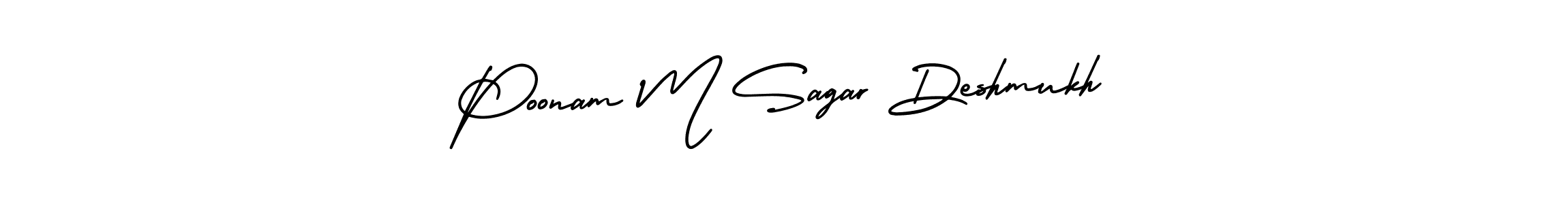 Use a signature maker to create a handwritten signature online. With this signature software, you can design (AmerikaSignatureDemo-Regular) your own signature for name Poonam M Sagar Deshmukh. Poonam M Sagar Deshmukh signature style 3 images and pictures png