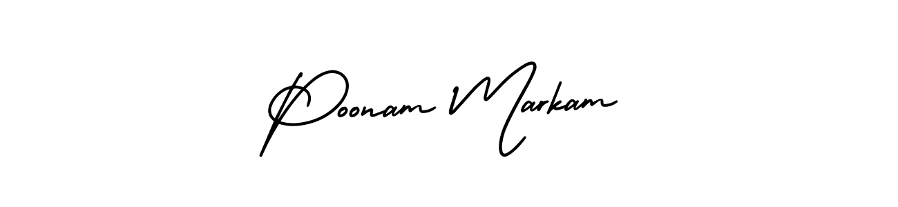 Poonam Markam stylish signature style. Best Handwritten Sign (AmerikaSignatureDemo-Regular) for my name. Handwritten Signature Collection Ideas for my name Poonam Markam. Poonam Markam signature style 3 images and pictures png