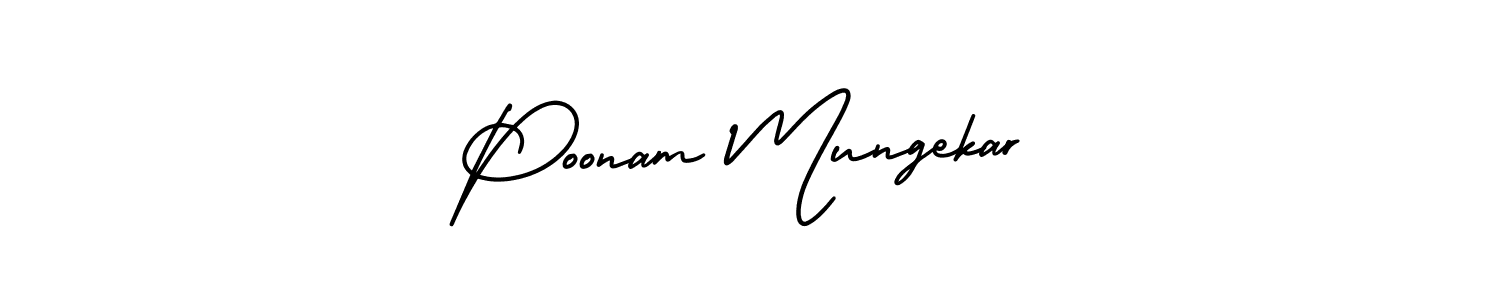 How to Draw Poonam Mungekar signature style? AmerikaSignatureDemo-Regular is a latest design signature styles for name Poonam Mungekar. Poonam Mungekar signature style 3 images and pictures png