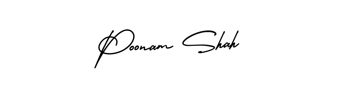 The best way (AmerikaSignatureDemo-Regular) to make a short signature is to pick only two or three words in your name. The name Poonam Shah include a total of six letters. For converting this name. Poonam Shah signature style 3 images and pictures png