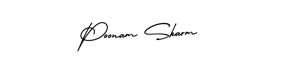 How to Draw Poonam Sharm signature style? AmerikaSignatureDemo-Regular is a latest design signature styles for name Poonam Sharm. Poonam Sharm signature style 3 images and pictures png